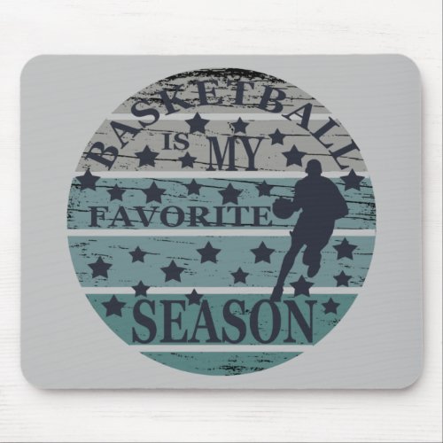 basketball is my favorite season retro sunset mouse pad