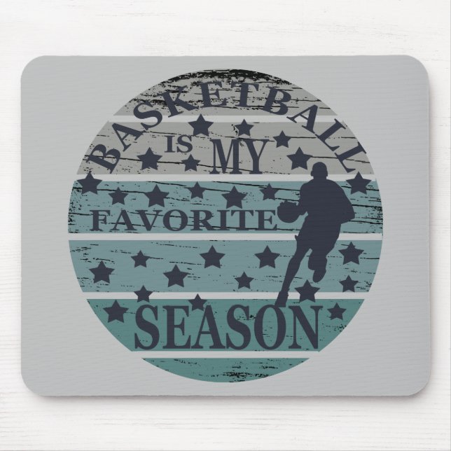 basketball is my favorite season retro sunset mouse pad (Front)