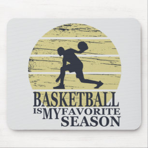 basketball is my favorite season retro sunset mouse pad
