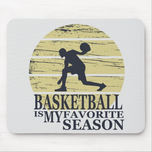 basketball is my favorite season retro sunset mouse pad
