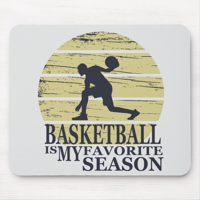 basketball is my favorite season retro sunset mouse pad (Front)
