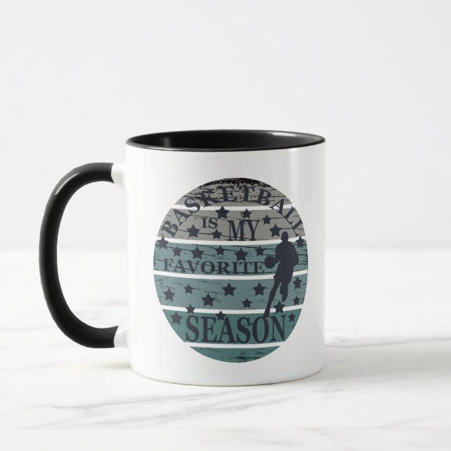 basketball is my favorite season retro sunset mug (Left)