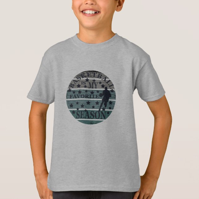 basketball is my favorite season retro sunset T-Shirt (Front)