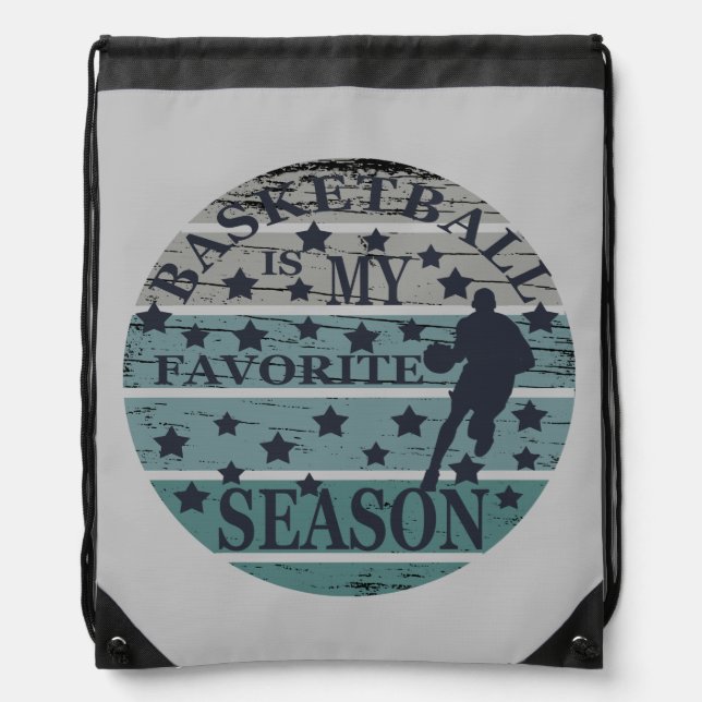 Basketball is my favorite season vintage retro drawstring bag (Front)