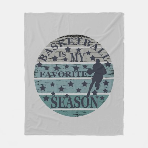 basketball is my favorite season vintage retro fleece blanket