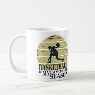 Basketball is my favorite season vintage style coffee mug