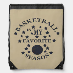Basketball is my favorite season with blue ball drawstring bag