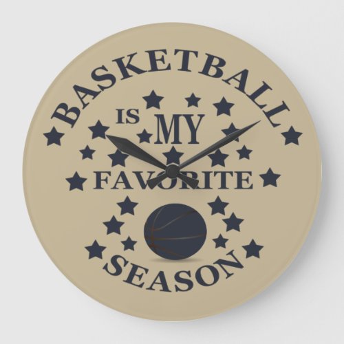 Basketball is my favorite season with blue ball large clock