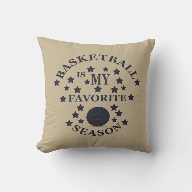 Basketball is my favorite season with blue ball throw pillow (Front)