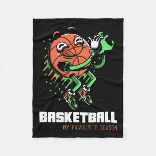 Basketball Is My Favourite Season Cute Cartoon Fleece Blanket