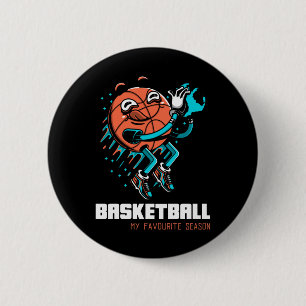 Basketball Is My Favourite Season Fun Button