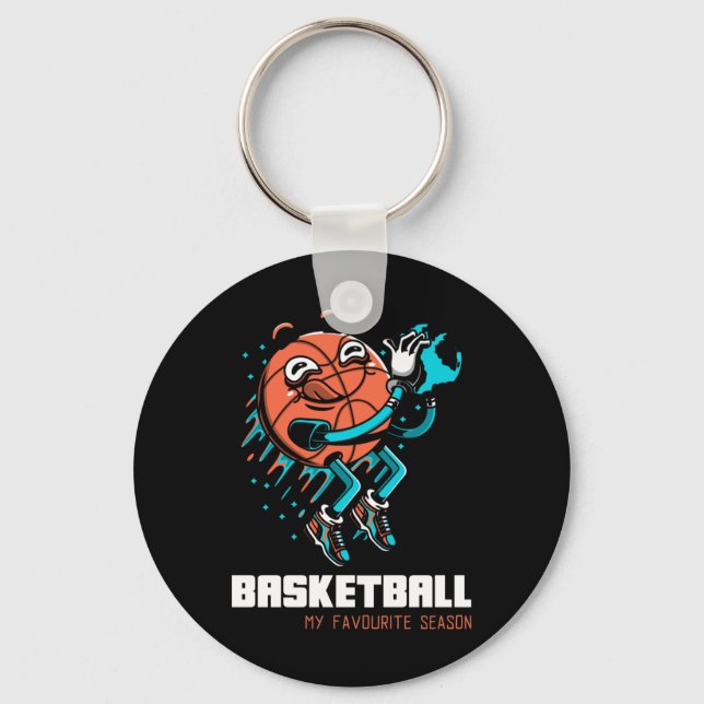 Basketball Is My Favourite Season Fun  Keychain (Front)