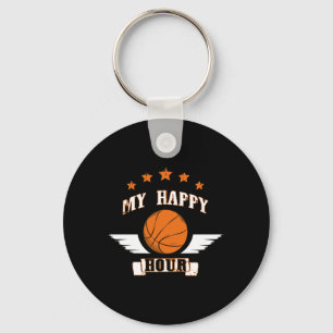 Basketball Is My Happy Hour Keychain