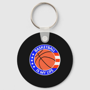 Basketball Is My Life Is Life Usa Flag Keychain