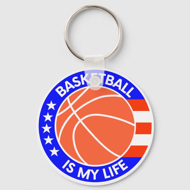 Basketball is my life - White player gift ideas Keychain (Front)