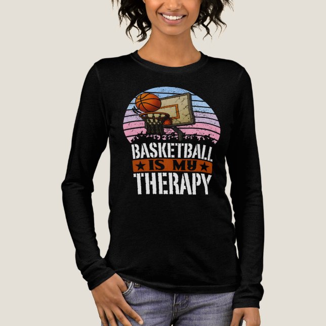 basketball is my therapy Tri-Blend shirt (Front)