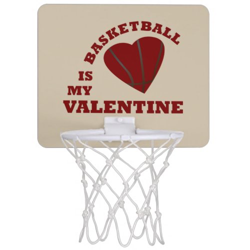 basketball is my valentine with red heart ball mini basketball hoop