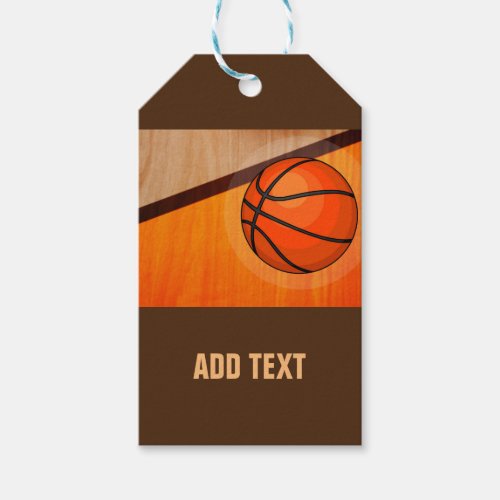 Basketball is on the floor watercolor   gift tags