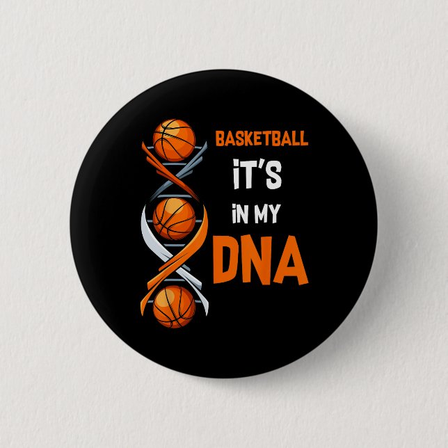 Basketball It's In My DNA Fun Player Coach Team Sp Button (Front)