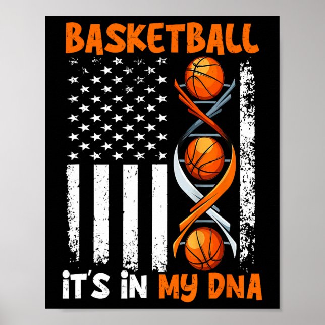 Basketball It's In-My DNA Fun Player Coach Team Sp Poster (Front)