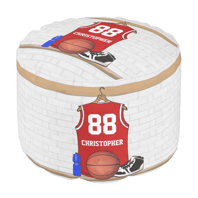 Basketball Jersey momento Pouf (Angled Back)
