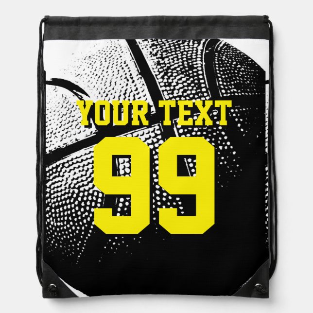 Basketball jersey number drawstring bags for teams (Front)