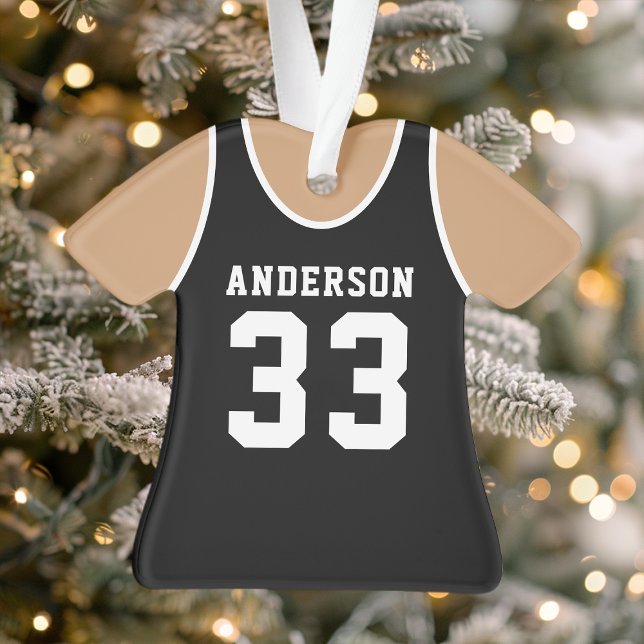 Basketball Jersey Sports Team Uniform Black Ornament (Creator Uploaded)