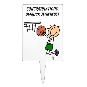 Basketball Jump Shot Green T-shirts and Gifts Cake Topper