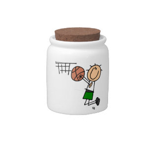Basketball Jump Shot Green T-shirts and Gifts Candy Jar