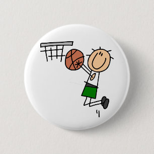 Basketball Jump Shot - Green T-shirts and Gifts Pinback Button