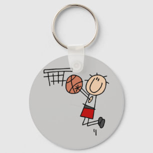 Basketball Jump Shot Red Tshirts and Gifts Keychain