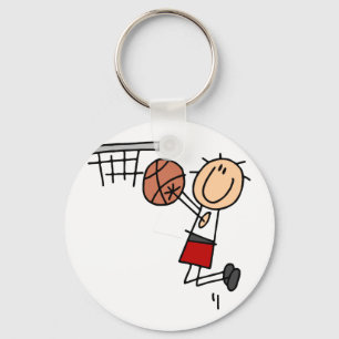 Basketball Jump Shot Red Tshirts and Gifts Keychain