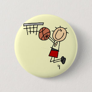 Basketball Jump Shot Red Tshirts and Gifts Pinback Button