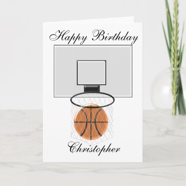 Basketball Just Add Name Birthday Card (Front)