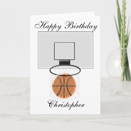 Basketball Just Add Name Birthday Card