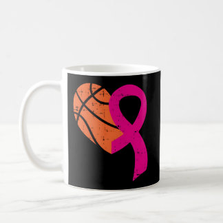Basketball K Ribbon Breast Cancer Awareness Coffee Mug