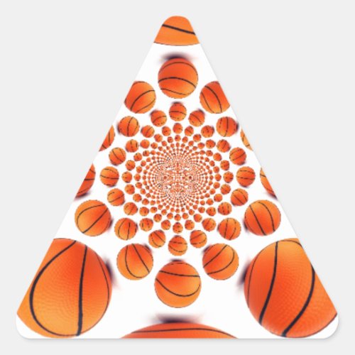 Basketball Kaleidoscope Artistry in Every Dribble Triangle Sticker