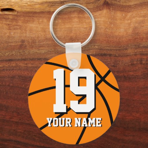 Basketball keychain Personalized name and number Zazzle