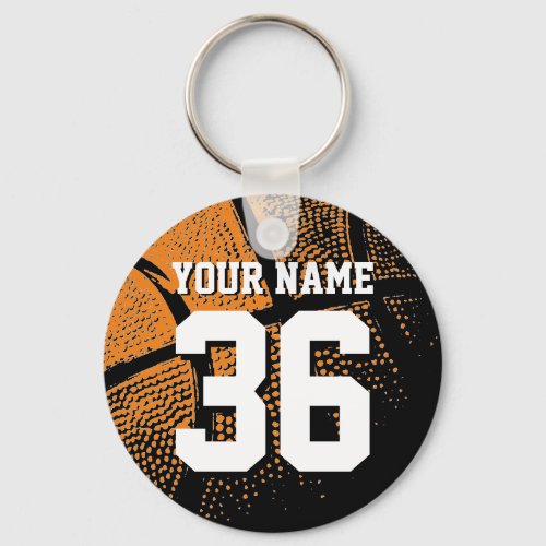 Basketball keychain with your own jersey number