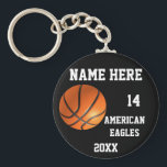 Basketball Keychains<br><div class="desc">Personalized basketball Keychains with Name of team, Player`s Name, Number of jersey and the Year on it. This inexpensive basketball keychains is great for a gift.Delete any or all text. IMPORTANT Personalize each Basketball keychain, ONE at a Time, ADD that keychain to CART.</div>