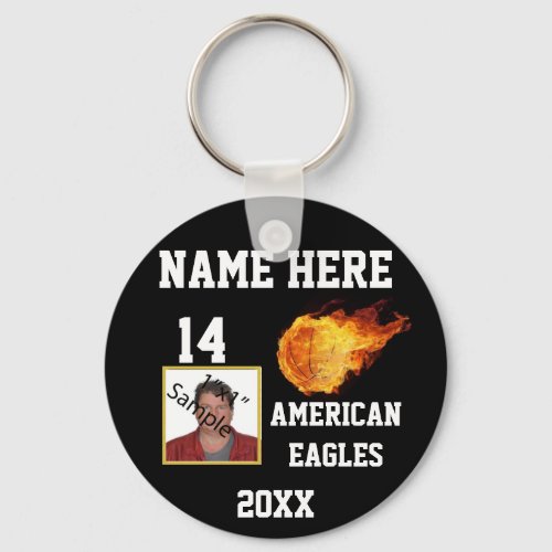 Basketball Keychains with Players Name Photo