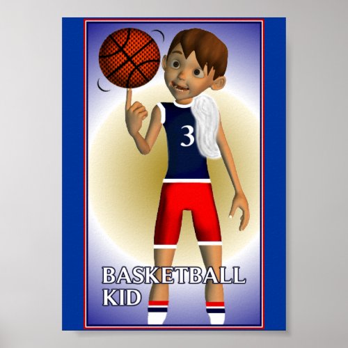 Basketball Kid Poster