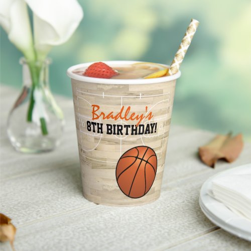 Basketball Kids Birthday Party Paper Cups