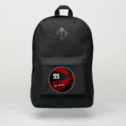 Basketball kids monogram red black team colors port authority&#174; backpack