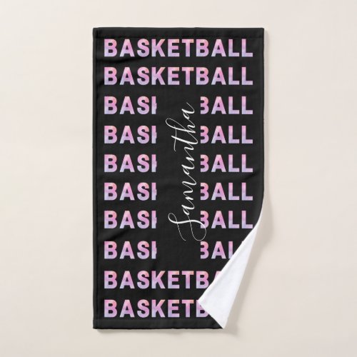 Basketball Kids Sport Personalized Holograph Neon Hand Towel