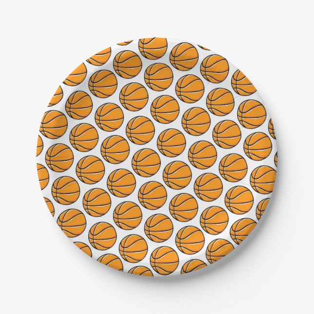 Basketball Kids Sports Party Team Coach Napkins Paper Plates (Front)