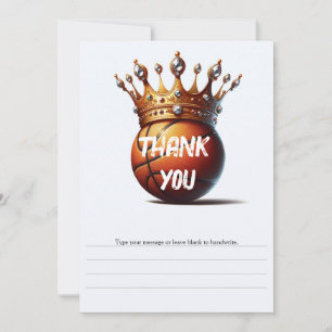 Basketball King Gold Crown Birthday Thank You Invitation