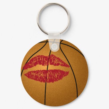 basketball kiss keychain