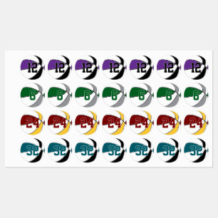basketball labels for up to 4 players w ANY colors