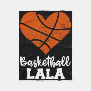 Basketball Lala Fun Basketball Heart Grandma La La Fleece Blanket